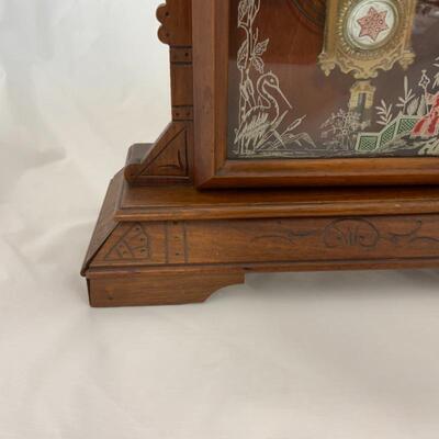 .12. Antique | Victorian Gingerbread Mantle Clock | Dated 1884 | Runs