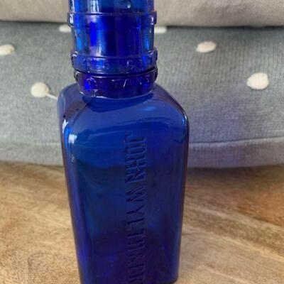 Cobalt blue John Wyeth & Bro Medicine bottle