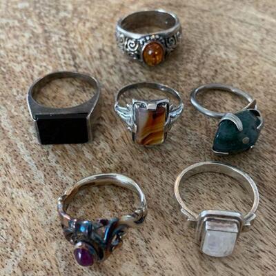 Lot of Rings - Mixed stones and metals 6 rings