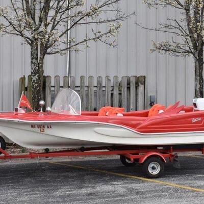 Cool Vintage RedFish 1950s Cadillac style fiberglass boat shell 