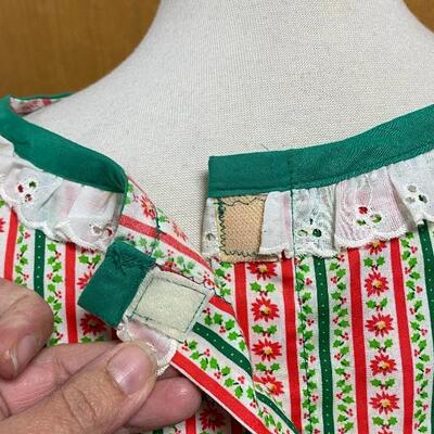 Vintage Christmas Holiday Red and Green Smock Apron YD#012-1120-00068