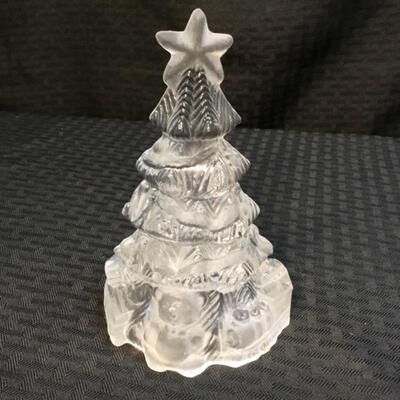Glass Christmas Tree Votive Holder