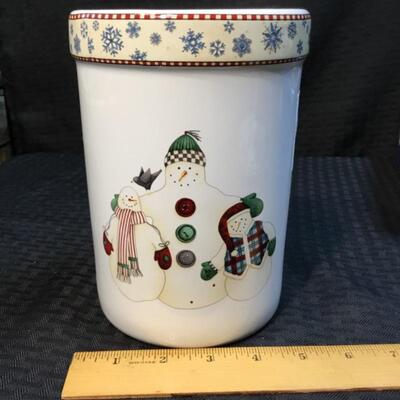 Sakuraâ„¢ "Snowflakes" Utensil Jar  Debbie Mumm