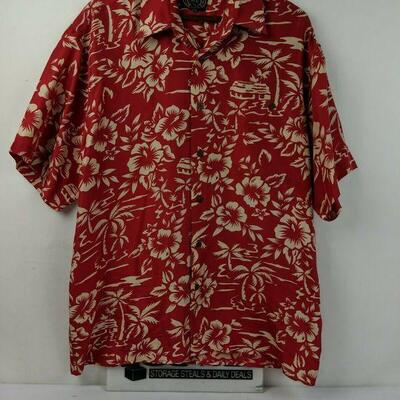 Hawaiian Silk Company Men's Shirts Qty 2 Blue Floral & Red Floral Size Large