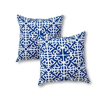 Pair of Lattice 17 x 17 in. Outdoor Accent Pillows - New, No Packaging