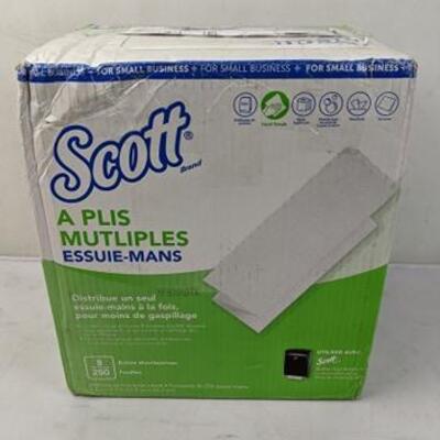 Scott Multi-Fold Paper Towels, 9.2 x 9.4, White, 250/Pack, 8 Packs/Carton - New