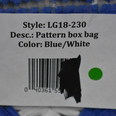 Eliza May Rose Floral Patterned Box Bag Interior Slip Pocket. Blue & White - New