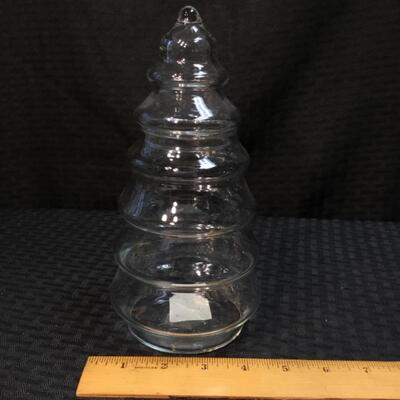 Glass Christmas Tree Candy Jar