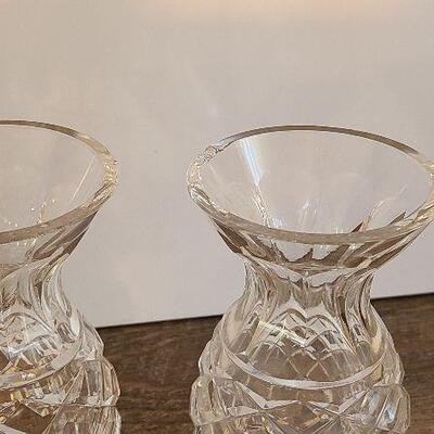 D49: Cut Crystale Vases & Candy Dish 