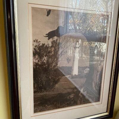 B118: Two Framed Photos of Lighthouses