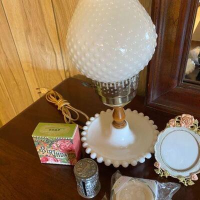 M142: Milk Glass Lamp and More