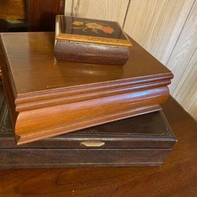 M143: Lot of 3 Wood Jewelry Boxes