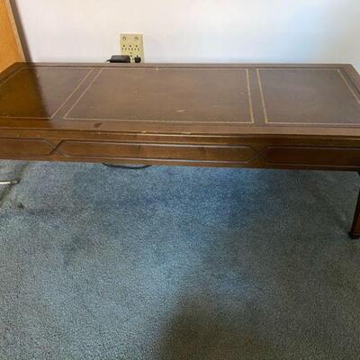 M144: Vintage Coffee Table with Leather Top