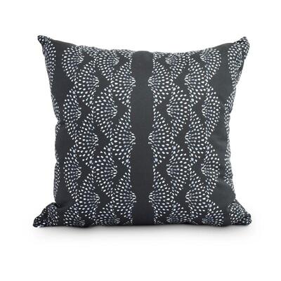 Dotted Decor 16 Inch Black Print Decorative Outdoor Throw Pillow - New