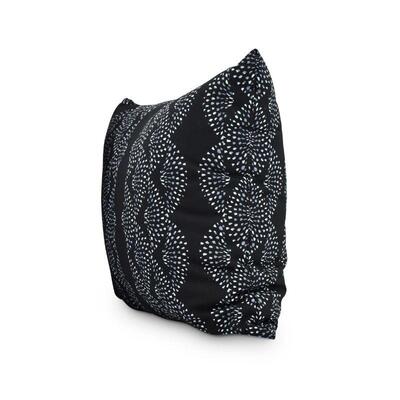 Dotted Decor 16 Inch Black Print Decorative Outdoor Throw Pillow - New