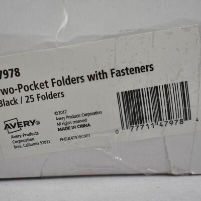 Universal Laminated Two-Pocket Folder, Cardboard Paper, 25/Pack $19 Retail - New