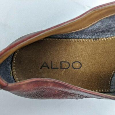 ALDO Maroon Leather Lace Up Oxford Dress Shoes Men's Size 9.5