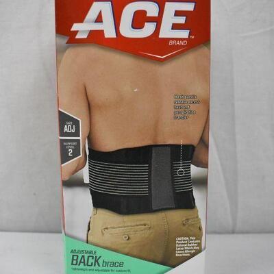 ACE Brand Adjustable Back Brace, Odor Resistant, Resists Bunching - New