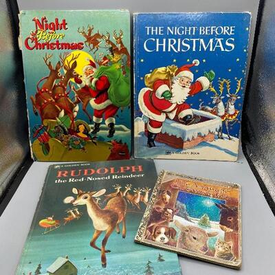 4 Vintage Kid's Christmas Books