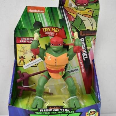 Rise of the TMNT Raphael SideFlip Attack Deluxe Figure, $20 Retail - New
