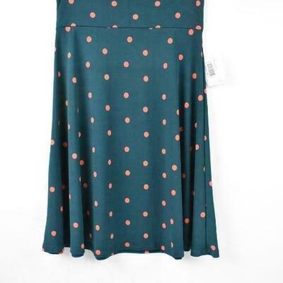 LuLaRoe Azure Skirt, Teal with Orange Dots, Size Medium - New
