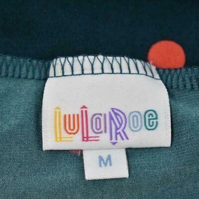 LuLaRoe Azure Skirt, Teal with Orange Dots, Size Medium - New