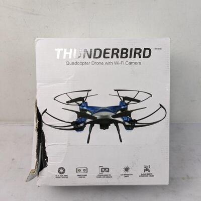 Sky Rider Thunderbird Quadcopter Drone w/ Wi-Fi Camera, Blue - New, Open Box