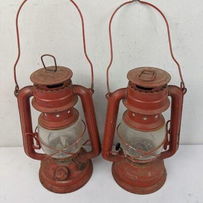 Pair of Red Vintage Lanterns