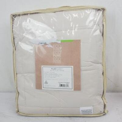Twin, EcoPure Cotton Filled Cream Blanket - New
