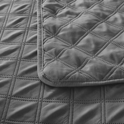 Twin, Quilted Electric Water Heated Blanket, Grey - New