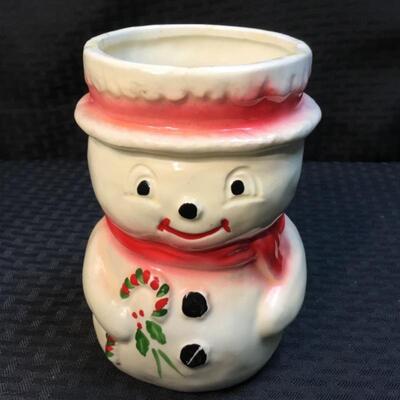 Holiday Snowman Utensils Cup