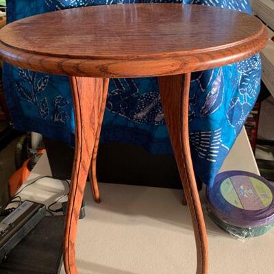 Small round oak side table