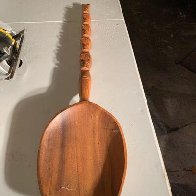 MCM large wooden Tiki spoon 3.5 feet