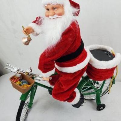 Mr. Christmas Really Cycling Santa Christmas Decoration, Open Box, Works - New