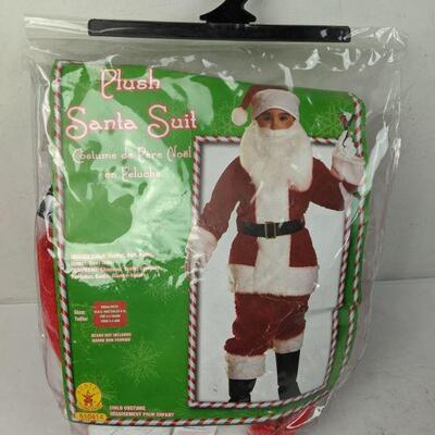 Boys Plush Santa Suit, Size Small - New