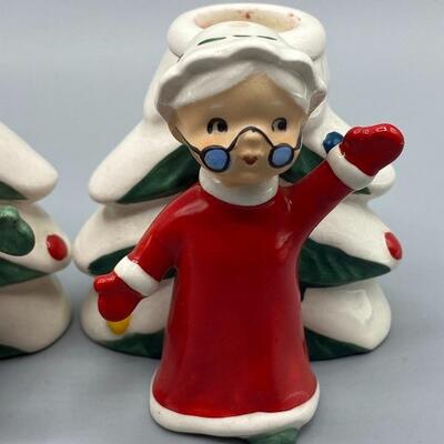 Vintage Norcrest Santa and Mrs. Claus Candle Holder YD#012-1120-00065
