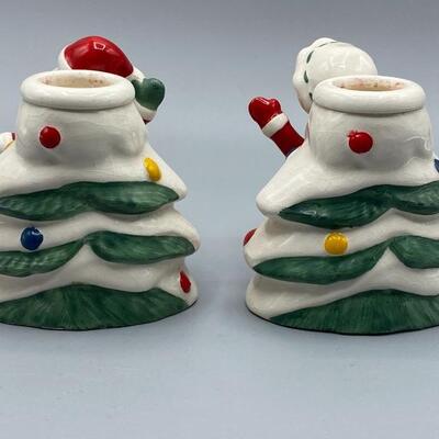 Vintage Norcrest Santa and Mrs. Claus Candle Holder YD#012-1120-00065