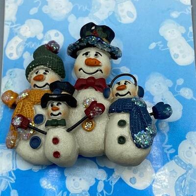 Cute and Crazy Festive Holiday Snowman Pin YD#012-1120-00069