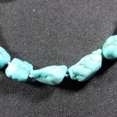 LOT#6: Marked .925 Chunky Turquoise Necklace