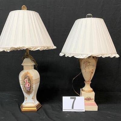 LOT#7: Pair of Painted Lamps