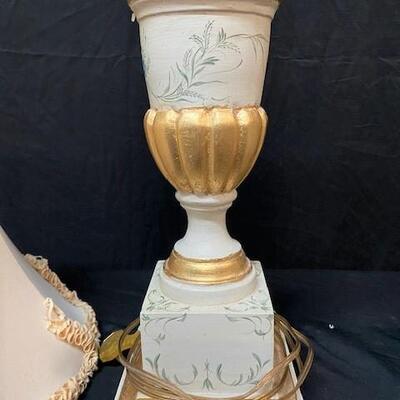 LOT#8: 2 Painted Wooden Gilted Lamps