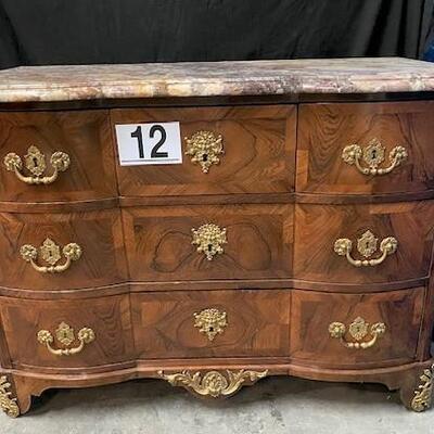 LOT#12: Believed to be Antique Italian Marble Top Commode