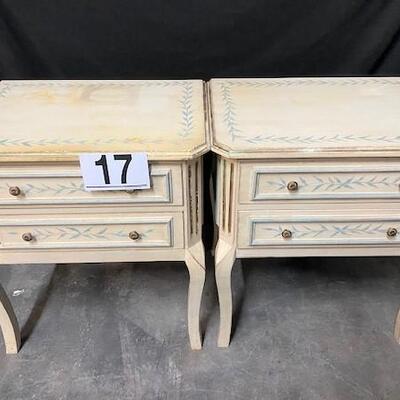 LOT#17: Pair of Matching Painted Night Tables