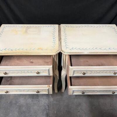 LOT#17: Pair of Matching Painted Night Tables