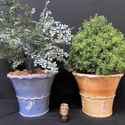 LOT#18: Pair of Classico Vase/Planter Lot with Faux Plants