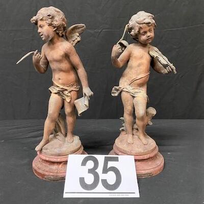 LOT#35: Weathered French Amour Violinist & Poet