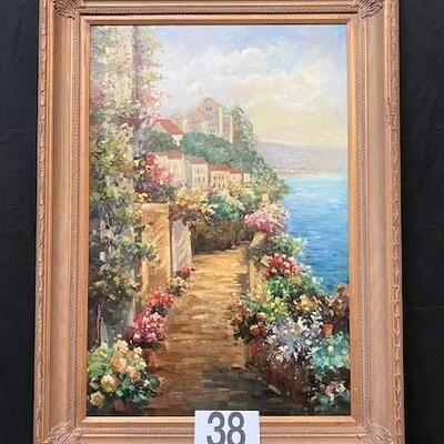 LOT#38: Impressionist Style Oil on Canvas