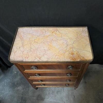 LOT#46: Antique Bachelor's Chest with Marble Top