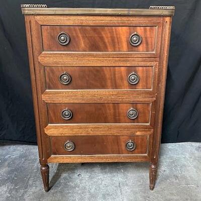 LOT#46: Antique Bachelor's Chest with Marble Top
