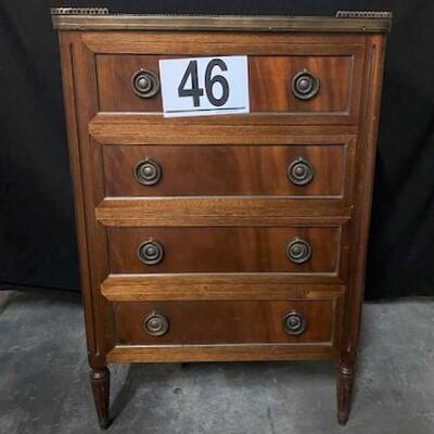 LOT#46: Antique Bachelor's Chest with Marble Top